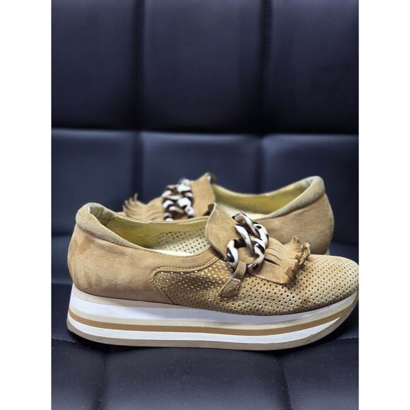 SoftWaves Cadie Beige Leather Slip On Arch Support Platform Shoes EU39 US8 - Picture 4 of 6